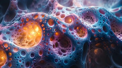 Aufkleber - Captivating Fluid Visualizations of a Futuristic Biological Ecosystem