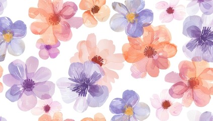 Sticker - Pastel Flower Illustration in Watercolor Style