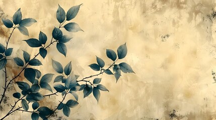 Poster - Lush Autumn Foliage in Vintage Aesthetic Tranquil Natural Background with Calming Earthy Tones and Delicate Botanical Details