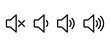 © ElsaNur - Volume speaker icon set. Level sound concept