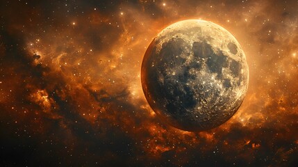 Poster - Mesmerizing Celestial Phenomenon in Fiery Cosmic Landscape