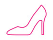 © stefanbalaz - Pink high heel shoe outline Icon isolated on white background vector illustration. Womens pink high heel shoes. Sale banner template. Female sexy shoes, patent leather shoes.