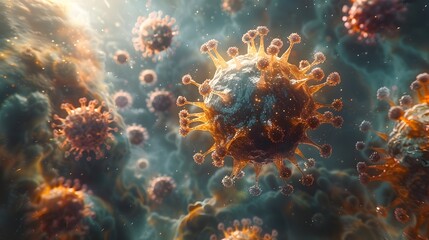 Poster - Ominous Microscopic of Novel Viral Outbreak Disrupting Global Health