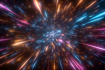 Wall Mural - Lightspeed time travel background showcasing a fast journey through star galaxies and cosmos exploration. 