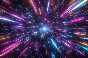 Wall Mural - Lightspeed time travel background showcasing a fast journey through star galaxies and cosmos exploration. 