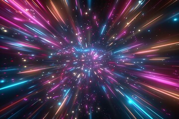 Wall Mural - Lightspeed time travel background showcasing a fast journey through star galaxies and cosmos exploration. 