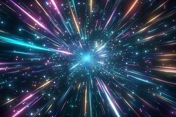 Wall Mural - Lightspeed time travel background showcasing a fast journey through star galaxies and cosmos exploration. 
