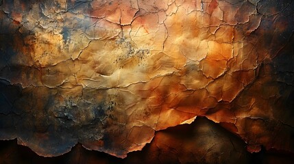 Aufkleber - Rugged and Weathered Rock Formation in Dramatic Moody Landscape