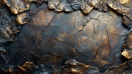 Aufkleber - Rugged and Weathered Geological Rock Formation with Intricate Natural Textures