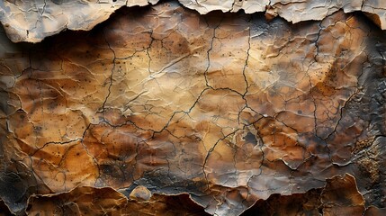 Aufkleber - Textured Geological Surface of Weathered and Cracked Arid Landscape