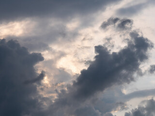Wall Mural - dark sky with black and gray clouds