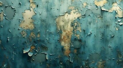 Aufkleber - Weathered and Worn Textured Background with Peeling and Distressed Paint on an Old Wall