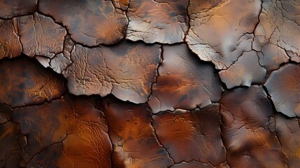 Aufkleber - Weathered Earthy Cracked Surface with Intricate Patterns and Textures