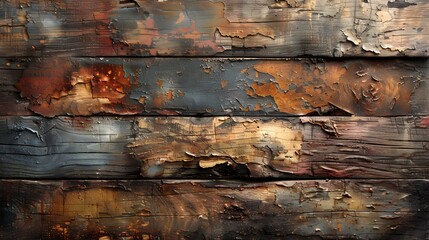Aufkleber - Weathered Wooden Planks Rustic Textured Background Abstract Surface Detail Vintage Grunge Natural Wall Pattern