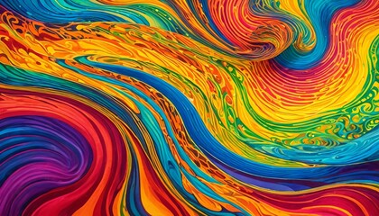 Wall Mural - Colorful swirly magical ripples