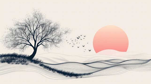 A minimalist line art
