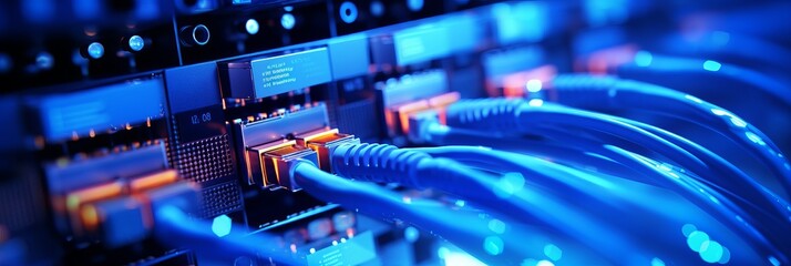 Wall Mural - electronic connection with data transfer, network and communication