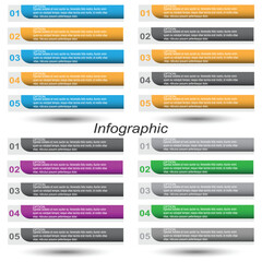 Leinwandbilder - Collection infographics with steps and options, banner  for  business design and website template.