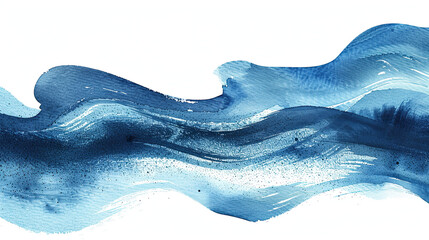 Abstract blue watercolor waves background. Watercolor texture. Vector illustration