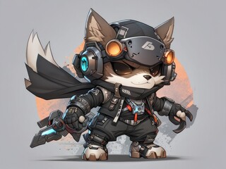 Tokyo Techwear Pup_A Chibi Ninja Dog for Urban Streets