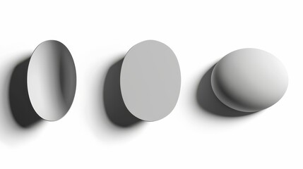 Poster - Modern realistic illustration with circle drop shadows, round and ellipse shades. Soft gray oval gradients on transparent background.