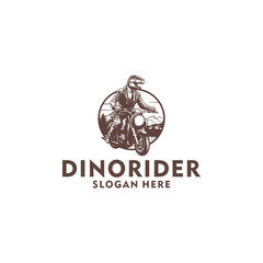 Canvas Print - Dino rider logo vector illustration