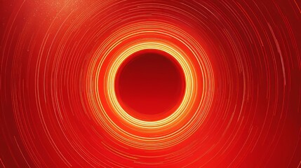 Wall Mural - Red background, a circular light track swirling around in a circular shape with a red gradient color,