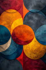 Fototapete - Geometric design featuring the number 22, with overlapping triangles and circles creating a harmonious pattern,