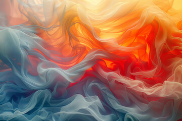 Poster - Illustration of Air as swirling lines and light colors, representing communication, intellect, and movement,