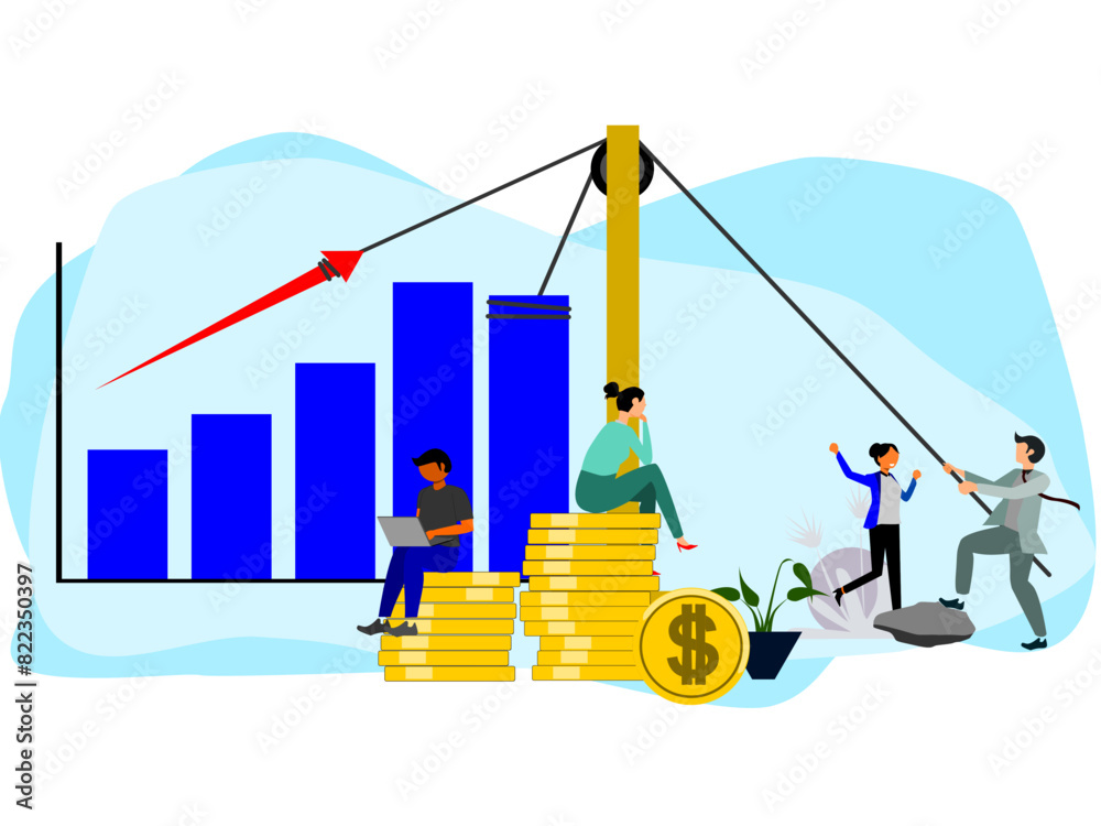flat vector, vector illustration of the difference in performance ...