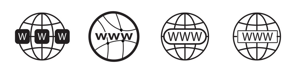 Poster - Web site icon line set. Editable line www icon