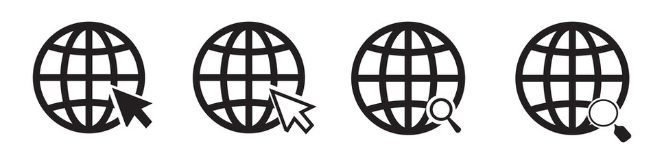 Poster - Web site icon line set. Editable line www icon