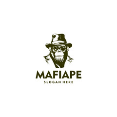 Wall Mural - Mafia ape logo vector illustration