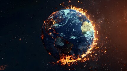 Aufkleber - Global Catastrophe. Earths Fire Apocalypse