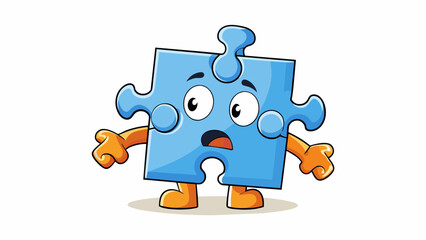 Poster - A blank jigsaw puzzle with missing pieces depicting the overwhelming sense of being unable to find solutions or complete tasks due to the mental and. Cartoon Vector