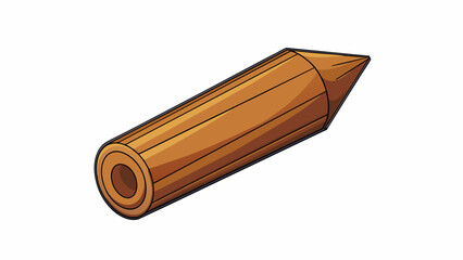 Poster - A bit is a small cylindrical piece of wood with a shard point at one end. It is commonly used for writing or drawing with the pointed end used to make. Cartoon Vector