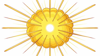 Poster - A blinding round mass of light that fills the sky with its brilliance casting a warm glow over everything in its path.. Cartoon Vector