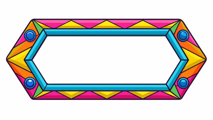Poster - A bold and colorful frame with a funky geometric design. It is made of sy plastic and has a glossy finish perfect for adding a pop of personality to. Cartoon Vector