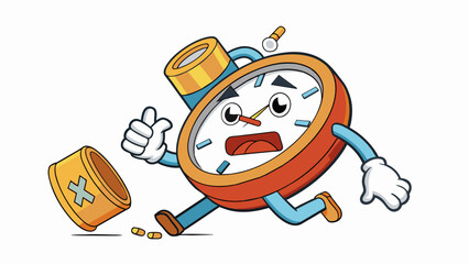 Poster - A broken watch with missing hands and a dead battery lacking the ability to keep time accurately.. Cartoon Vector