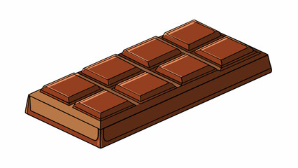 Aufkleber - A chocolate bar The smooth rich texture of chocolate melts in your mouth releasing a burst of sweetness and richness. The deep decadent flavor lingers. Cartoon Vector