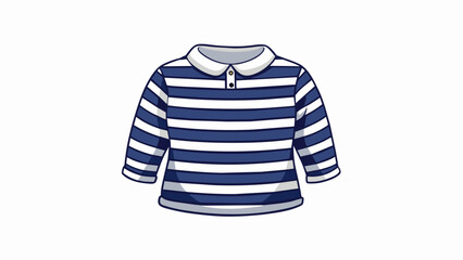 Wall Mural - A classic striped top in a navy and white color scheme made of crisp cotton material. It has a relaxed fit and a collared neckline perfect for casual. Cartoon Vector