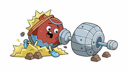 Aufkleber - A constant pressure as if a heavy object is being p on a tender spot and slowly crushing it.. Cartoon Vector