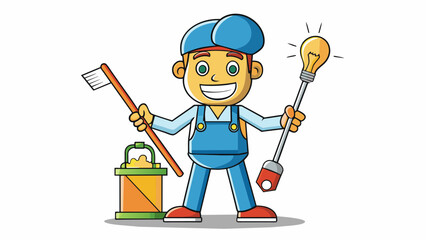 Poster - A creative staff member is like a paintbrush adding unique and innovative ideas to any project and bringing it to life with vibrant colors.. Cartoon Vector