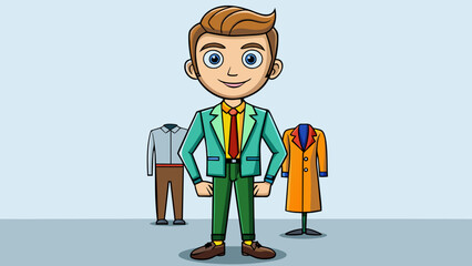 Aufkleber - A fashionforward relative This relative is always dressed to impress. They have a keen eye for fashion and are always on top of the latest trends.. Cartoon Vector