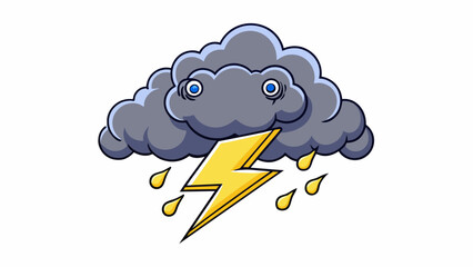 Poster - A fierce storm was brewing as evident by the angrylooking dark clouds rolling in from the horizon. The air felt heavy and humid making it difficult to. Cartoon Vector