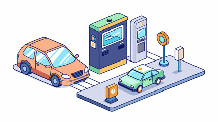 Aufkleber - A fee is a charge applied at a public parking lot for the use of a designated parking space. It is often based on a time limit and is paid at a. Cartoon Vector