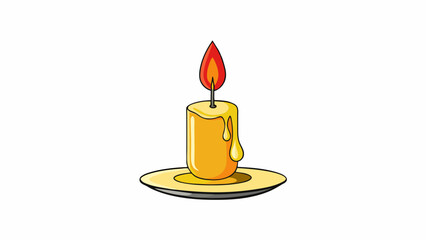 Aufkleber - A drop of hot wax falling from a candle onto a smooth surface. The drop is molten and takes on a teardrop shape as it cools and hardens.. Cartoon Vector