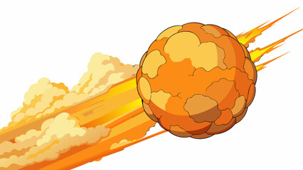 Fototapete - A fiery ball of light sinking into the horizon leaving behind a stunning array of warm glowing clouds.. Cartoon Vector