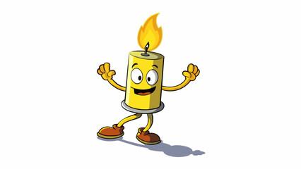 Poster - A flickering candlelight casting dancing shadows on the walls adding a warm glow to the dark room.. Cartoon Vector