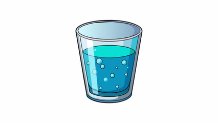 Poster - A glass of water This object is a colorless liquid that takes the shape of its container. It is tasteless but has a distinct smell. It is transparent. Cartoon Vector